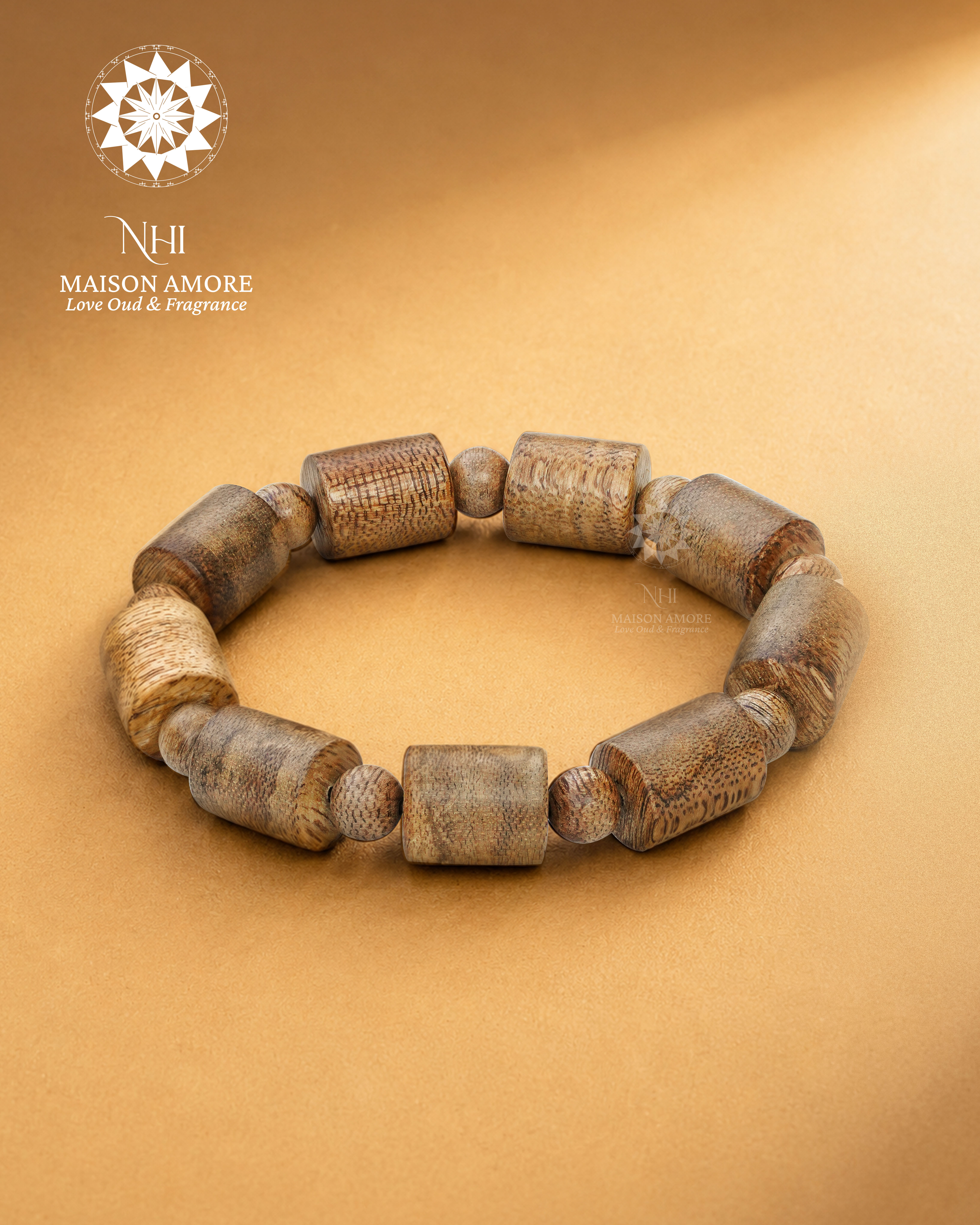 Vietnamese Natural Agarwood Bracelet – Prosperity “Bamboo Joint” Design